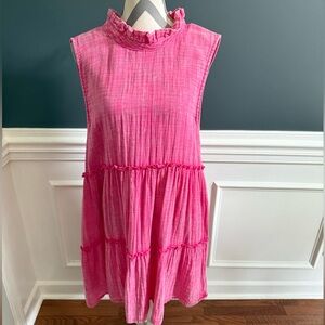 Simply Southern Ladies Gauze Tieback Hot Pink Dress Size Large NWT